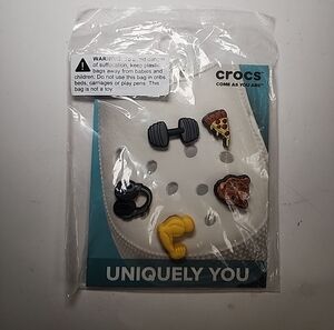 Crocs Uniquely You Get Swole Muscle Weight Headphone Pizza Jibbitz Charms 5 Pack